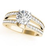Artisan Multi-Row Round Diamond Engagement Ring — 9K/18K Gold & Platinum
