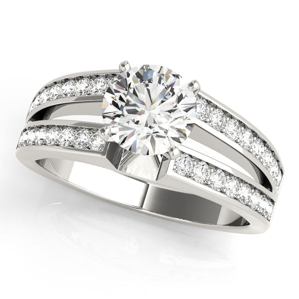 Artisan Multi-Row Round Diamond Engagement Ring — 9K/18K Gold & Platinum