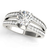 Artisan Multi-Row Round Diamond Engagement Ring — 9K/18K Gold & Platinum