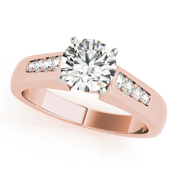 Bespoke Channel-Set Round Diamond Engagement Ring — 9K/18K Gold & Platinum