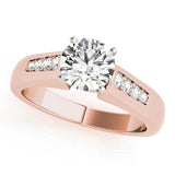 Bespoke Channel-Set Round Diamond Engagement Ring — 9K/18K Gold & Platinum