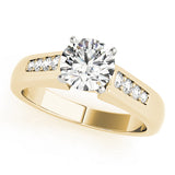 Bespoke Channel-Set Round Diamond Engagement Ring — 9K/18K Gold & Platinum