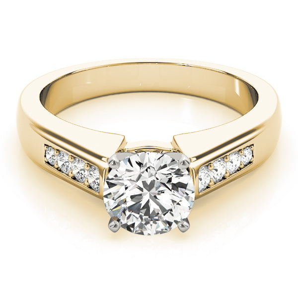 Bespoke Channel-Set Round Diamond Engagement Ring — 9K/18K Gold & Platinum