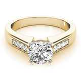 Bespoke Channel-Set Round Diamond Engagement Ring — 9K/18K Gold & Platinum