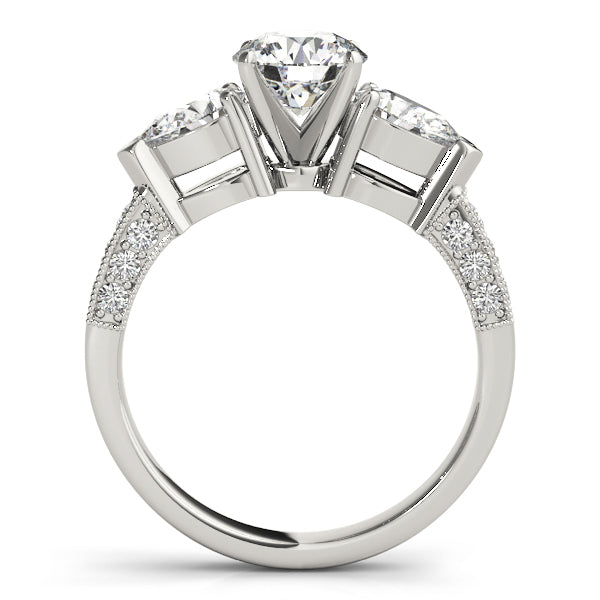 Eternal Three-Stone Pear Diamond Engagement Ring — 9K/18K Gold & Platinum