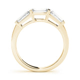 Baguette Half Eternity Ring in Gold & Platinum