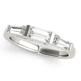 Baguette Half Eternity Ring in Gold & Platinum