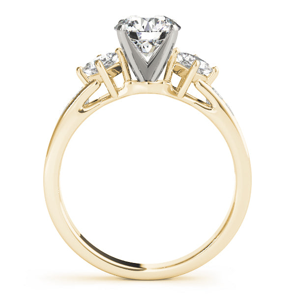 Brilliant Cluster Sides Princess Diamond Engagement Ring — 9K/18K Gold & Platinum