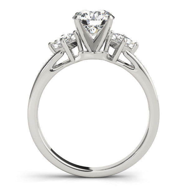 Brilliant Cluster Sides Princess Diamond Engagement Ring — 9K/18K Gold & Platinum