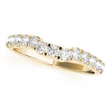 U-Prong Curved Half Eternity Ring in Gold & Platinum