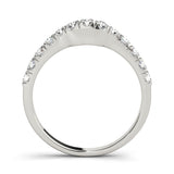 U-Prong Curved Half Eternity Ring in Gold & Platinum