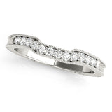 Antique Style Filigree Mailgrain Curved Half Eternity Ring