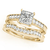 Crowned Antique Princess Diamond Engagement Ring — 9K/18K Gold & Platinum