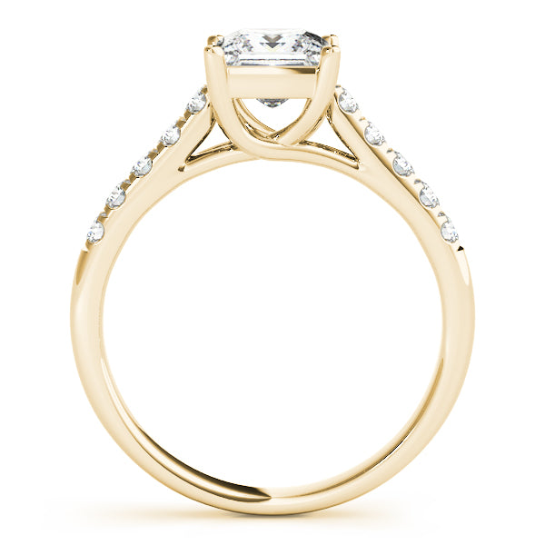 Graceful Trellis Princess Diamond Engagement Ring — 9K/18K Gold & Platinum