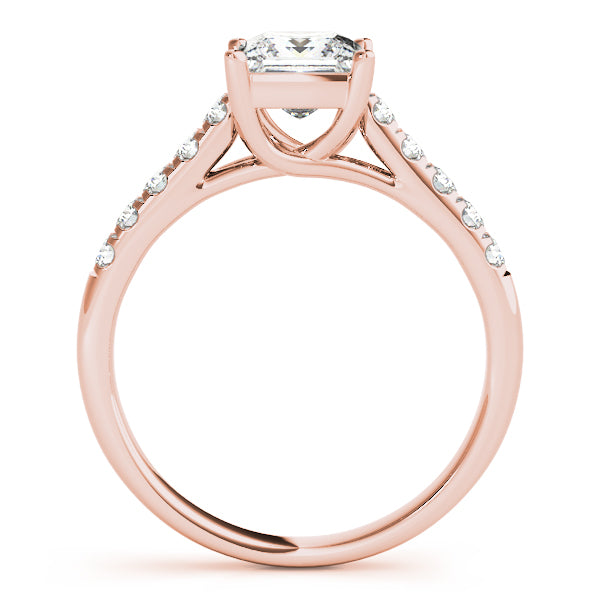 Graceful Trellis Princess Diamond Engagement Ring — 9K/18K Gold & Platinum