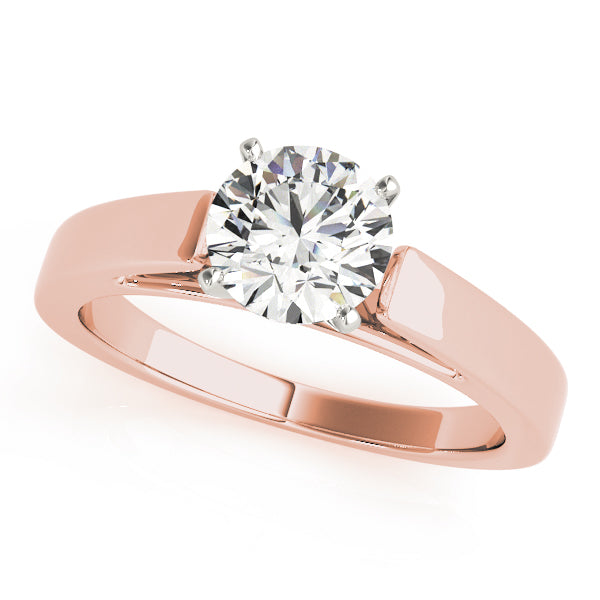 Pristine Solitaires Any Shape Round Diamond Engagement Ring — 9K/18K Gold & Platinum