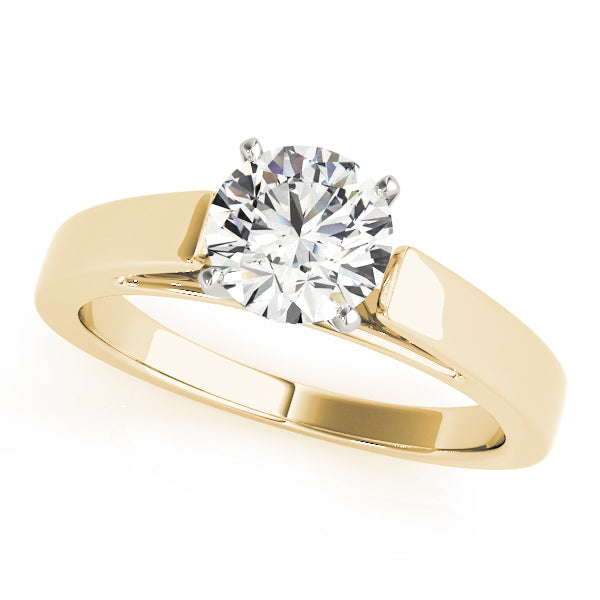 Pristine Solitaires Any Shape Round Diamond Engagement Ring — 9K/18K Gold & Platinum