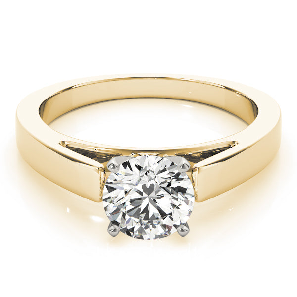 Pristine Solitaires Any Shape Round Diamond Engagement Ring — 9K/18K Gold & Platinum