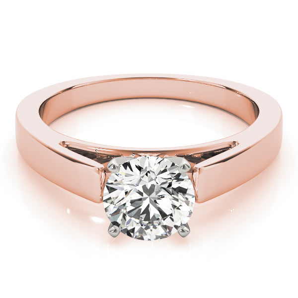 Pristine Solitaires Any Shape Round Diamond Engagement Ring — 9K/18K Gold & Platinum
