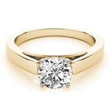 Pristine Solitaires Any Shape Round Diamond Engagement Ring — 9K/18K Gold & Platinum