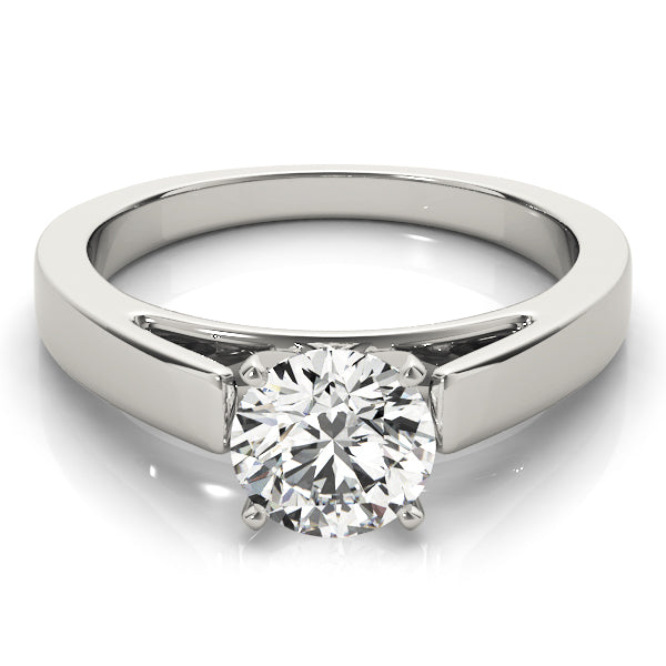 Pristine Solitaires Any Shape Round Diamond Engagement Ring — 9K/18K Gold & Platinum