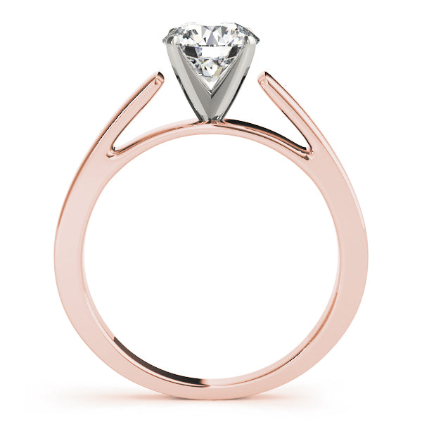 Pristine Solitaires Any Shape Round Diamond Engagement Ring — 9K/18K Gold & Platinum
