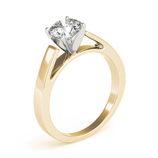 Pristine Solitaires Any Shape Round Diamond Engagement Ring — 9K/18K Gold & Platinum