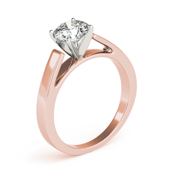 Pristine Solitaires Any Shape Round Diamond Engagement Ring — 9K/18K Gold & Platinum