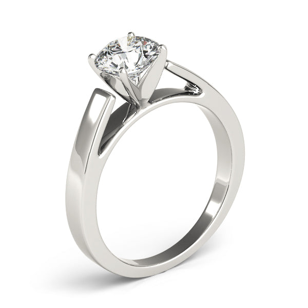 Pristine Solitaires Any Shape Round Diamond Engagement Ring — 9K/18K Gold & Platinum