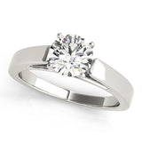 Pristine Solitaires Any Shape Round Diamond Engagement Ring — 9K/18K Gold & Platinum