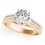 Cherished Channel-Set Round Diamond Engagement Ring — 9K/18K Gold & Platinum