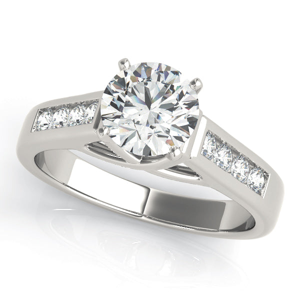 Cherished Channel-Set Round Diamond Engagement Ring — 9K/18K Gold & Platinum