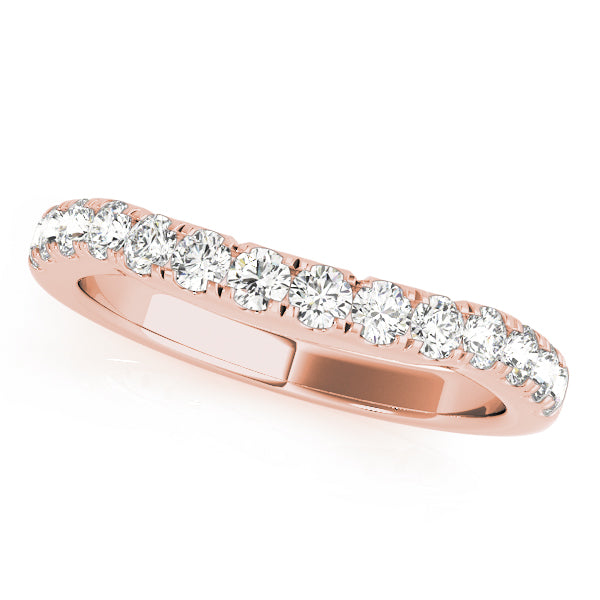 Curved Bands Half Eternity Ring in Gold & Platinum
