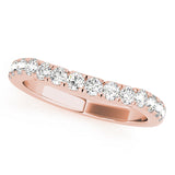 Curved Bands Half Eternity Ring in Gold & Platinum