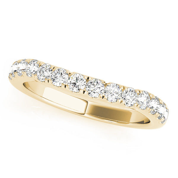 Curved Bands Half Eternity Ring in Gold & Platinum