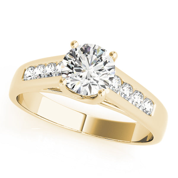 Luxe Trellis Round Diamond Engagement Ring — 9K/18K Gold & Platinum