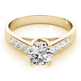 Luxe Trellis Round Diamond Engagement Ring — 9K/18K Gold & Platinum