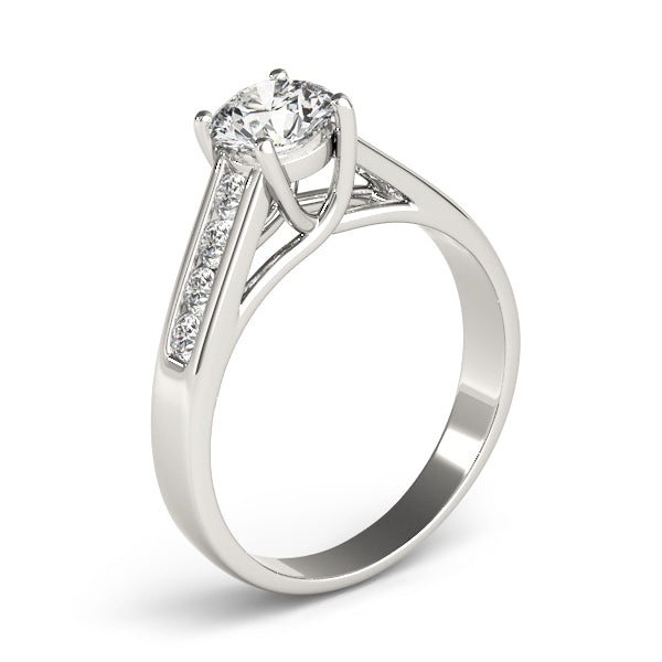 Luxe Trellis Round Diamond Engagement Ring — 9K/18K Gold & Platinum