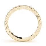 Prong in Channel Milgrain Half Eternity Ring in Gold & Platinum