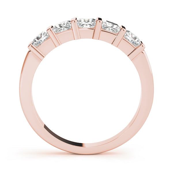 Fancy Princess Half Eternity Ring in Gold & Platinum