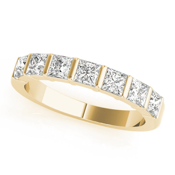 Fancy Princess Half Eternity Ring in Gold & Platinum