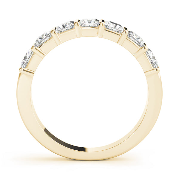 Fancy Princess Half Eternity Ring in Gold & Platinum