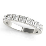Fancy Princess Half Eternity Ring in Gold & Platinum
