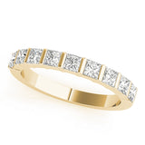Fancy Princess Half Eternity Ring in Gold & Platinum