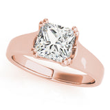 Refined Trellis Princess Diamond Engagement Ring — 9K/18K Gold & Platinum