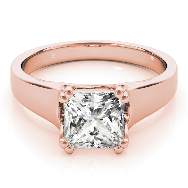 Refined Trellis Princess Diamond Engagement Ring — 9K/18K Gold & Platinum