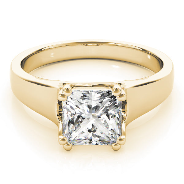 Refined Trellis Princess Diamond Engagement Ring — 9K/18K Gold & Platinum