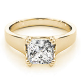 Refined Trellis Princess Diamond Engagement Ring — 9K/18K Gold & Platinum