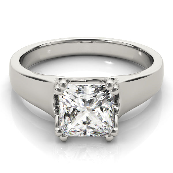 Refined Trellis Princess Diamond Engagement Ring — 9K/18K Gold & Platinum
