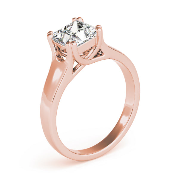 Refined Trellis Princess Diamond Engagement Ring — 9K/18K Gold & Platinum